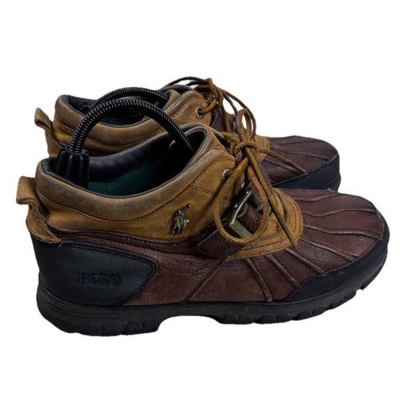 VTG Polo Ralph Lauren Sz 13 D Men Dover III Brown Leather Sturdy Duck Boots GUC - Picture 1 of 7